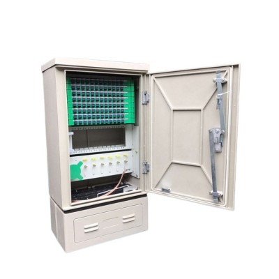 144 Cores Stainless Steel Outdoor Fiber Optic Cable Cross Connect Cabinet