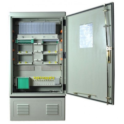 144 Cores Stainless Steel Outdoor Fiber Optic Cable Cross Connect Cabinet